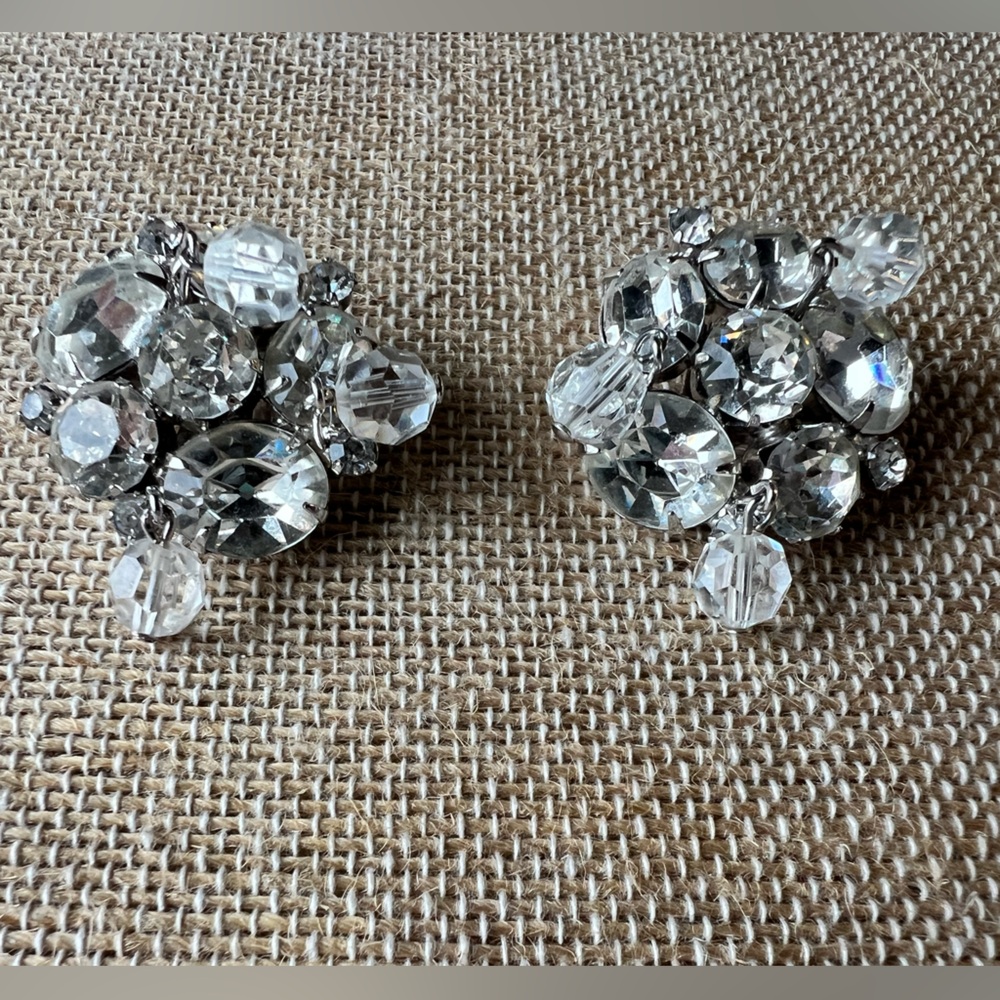 Elegant Vintage Kramer Crystal Clip-On Earrings